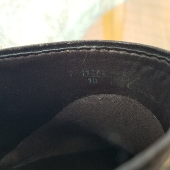 Vintage Patchwork Size 7 Clogs Mules Shoes Brown Black Leather Suede - Picture 10 of 11